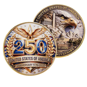 Moneda Conmemorativa <span class=keywords><strong>de</strong></span> Metal con Impresión UV, Emblema <span class=keywords><strong>de</strong></span> Águila Chapado, Fé, Guardián, <span class=keywords><strong>Libertad</strong></span>, Aniversario - Product Image 1