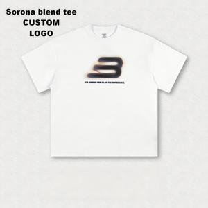เสื้อยืดกีฬาโอเวอร์ไซส์พิมพ์ลายตัวอักษรแบบรีดร้อน 3 มิติ ผ้าคอตตอนผสมโซโรนา ถักทอสำหรับฤดูร้อน ป้องกันรังสียูวี 50+ แห้งเร็ว ระบายความร้อนได้ดี - Product Image 1
