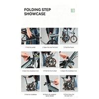 Vélo pliable compact de 16 pouces à trois plis avec 7 vitesses, cadre en acier au chrome-molybdène, vélo adulte portable pour les trajets urbains et les voyages