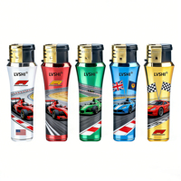 Briquet à gaz butane en plastique, rechargeable, coupe-vent, personnalisé, écologique, durable, pour cadeaux d'affaires, vente en gros