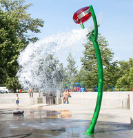 Structure de jeu aquatique extérieure pour parc aquatique, structure paysagère, aire de jeux aquatique, construction en fibre de verre et acier, grand seau à eau goutte à goutte
