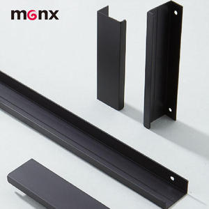 Modern Bedroom Kitchen Hidden Pull <strong>Black</strong> Hidden Handle <strong>Knobs</strong> Aluminum Alloy Furniture Cabinet Wardrobe Groove Invisible Handles - Product Image 2