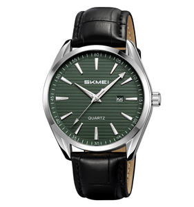 사용자 정의 미니멀리스트 SKMEI 2490 가죽 스트랩 아날로그 방수 비즈니스 클래식 석영 손목 시계 남성 - Product Image 1