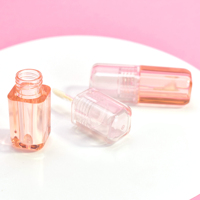 Tubes de gloss à lèvres vides en plastique transparent colorés et mignons de 4 ml, forme carrée, orange, avec logo personnalisé pour enfants