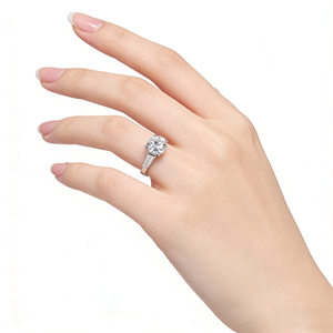 Bague de fiançailles en or massif 10K14K18K avec diamant CVD cultivé en laboratoire IGI pour homme et femme, élégante pour les fêtes - Product Image 5