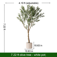 Grand arbre artificiel en olivier, feuilles de ficus en PET, réaliste, durable, écologique, décoration d'intérieur, aménagement paysager extérieur, plante en pot