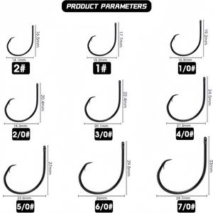 ตะขอตกปลามีหนามเหล็กคาร์บอนสูงสีดำสำหรับตกปลาคาร์พปลาเทราท์ปลาหมึก - Product Image 3