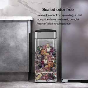 50L thép không gỉ thông minh Thùng rác có thể với nắp cảm biến cảm ứng rác thải bin điện hẹp không thấm nước rác bin bán buôn - Product Image 3