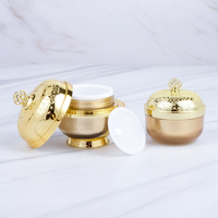 Ensemble de pots et flacons cosmétiques de luxe en acrylique et plastique dorés en forme de polyèdre pour lotion, capacités de 5g à 50g/10ml à 120ml