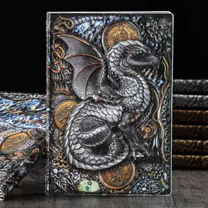 Yeni el yapımı 3D ejderha reçine dergisi yaratıcı iş hediyeler için ejderha sırları ile defter