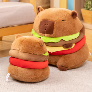 Sushi capybara sang trọng Đồ chơi sáng tạo chip capybara mềm gối sẵn sàng để tàu Kawaii Fluffy Hamburger capybara Thú nhồi bông búp bê - Product Image 3