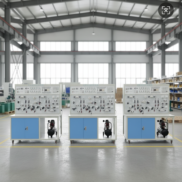 New Hydraulic Pneumatic PLC Training Kit with Metal Air Compressor Cylinders for University Lab