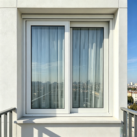 Ventana Corredera de Aleación de Aluminio Blanca Personalizada con Cerradura Interior, Ventana de Vidrio Impermeable para Apartamento, Dormitorio, Baño
