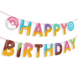 Guirnalda de Papel Temática para Fiestas, Decoraciones de Cumpleaños, Bandera de Feliz Cumpleaños, Banderín para Suministros de Fiesta Infantil - Product Image 4