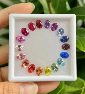 Redleaf Popular 6x8mm Oval Cut lab Grown Sapphire Colorful Lab Created Loose Sapphire Gemstone For Jewelry