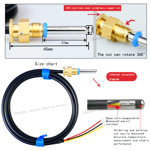 مستشعر حرارة <span class=keywords><strong>PT1000</strong></span>/PT500 متوافق مع مقياس الحرارة NTC، مجس حرارة لمقياس الحرارة - Product Image 6