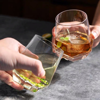Verre à whisky sans pied en plastique PET, gobelet à boire
