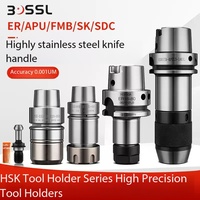 Porte-outil BOSSL HSK ER, haute précision, acier inoxydable, porte-outil CNC HSK pour machine de fraisage CNC