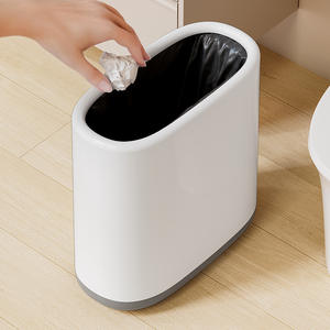 Cubo de basura delgado para baño, cocina, espacio estrecho, cesta de basura de plástico, <span class=keywords><strong>inodoro</strong></span>, superficie lisa, cubo de basura para <span class=keywords><strong>inodoro</strong></span>/espacio para cabecera - Product Image 2