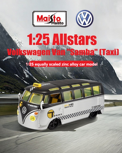 รถโมเดลเหล็กหล่อแบบดึงถอยหลัง ขนาด 1:24 รุ่น VW SAMBA รถแท็กซี่ ของเล่นสะสมตกแต่ง ของขวัญสำหรับเด็กผู้ชาย - Product Image 6