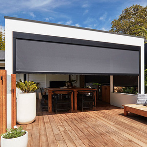 Cơ giới màn hình Patio Zip theo dõi rèm không thấm nước mù Patio cửa cuộn lên Sun Shade ngoài trời ban công rèm - Product Image 5