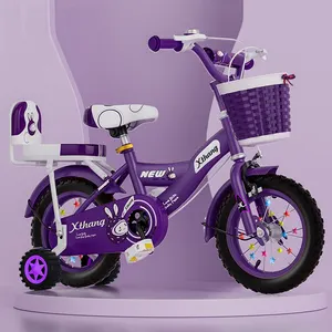 Suministro de fábrica 12 14 16 18 pulgadas precio barato modelo encantador color púrpura bebé ciclo niños bicicleta para niños de 2 a 7 años niñas