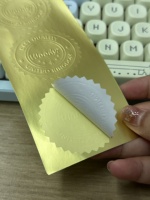 Autocollant d'emballage texturé 3D en papier gaufré de luxe avec logo personnalisé pour invitation de mariage, boîte cadeau, enveloppe, étiquette de scellage
