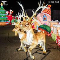 Grande installation artistique LED extérieure en métal, étanche, pour Noël, la remise des diplômes et Pâques, incluant des thèmes Père Noël et Bonhomme en pain d'épices