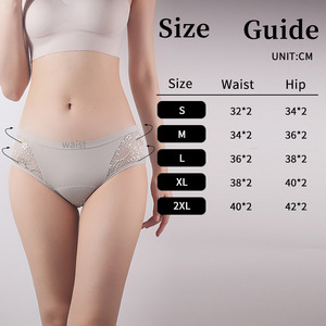 Culottes hygiéniques sexy en dentelle <span class=keywords><strong>taille</strong></span> basse anti-fuites pour femmes grandes tailles - Culottes de maternité à trois couches - Product Image 3