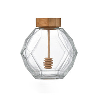 Vente en gros 250g 200ml 500g 380ml Vide Clair Sauce Miel Distributeur Confiture Bouteille Nid D'abeille Bocal En Verre