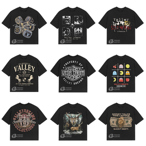 เสื้อยืดสตรีทแวร์พรีเมียมเนื้อหนาสำหรับผู้ชาย ผ้าฝ้าย 100% 240 GSM ทรงโอเวอร์ไซส์ ไหล่ตก สไตล์วินเทจ ล้างสีแบบ Stone Washed ลายกราฟิก สั่งทำได้ - Product Image 1
