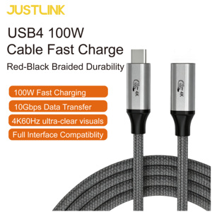 Câble USB-C vers USB-C Justlink USB3.1 20V 5A 100W avec puces intelligentes pour charge rapide 10 Gbps, idéal pour ordinateurs portables et moniteurs - Product Image 2