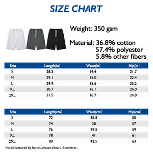 <span class=keywords><strong>Pantaloncini</strong></span> <span class=keywords><strong>bermuda</strong></span> da <span class=keywords><strong>uomo</strong></span> con Logo personalizzato 350gsm in tinta unita in pile a gamba larga in cotone poliestere Casual alla lunghezza del polpaccio con coulisse - Product Image 4