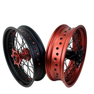 Llantas de rueda mate Ruedas Supermoto de dos colores Delanteras 3,5-<span class=keywords><strong>17</strong></span>/Traseras 4,5-<span class=keywords><strong>17</strong></span> Aleación de aluminio Nueva pieza de motocicleta - Product Image 2
