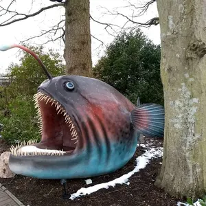 Park Decor Realistic Animatronic Fierce Marine Animals Piranha