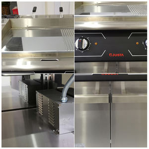 Коммерческий индукционный вертикальный электрический гриль-плита JUSTA с антипригарным покрытием и шкафом для ресторана - Product Image 4