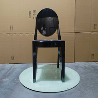Chaises de salle à manger nordiques modernes à dossier rond en plastique acrylique polypropylène en gros pour la salle de sport à domicile ou la conception transparente d'appartement