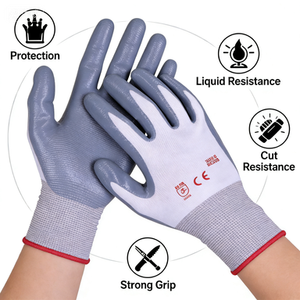 Profilli mekanik koruyucu eldiven DONGCHENG nitril parlak dokulu tam eldiven esnek silikon/tozsuz örgü eldivenler - Product Image 2