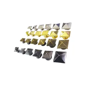 Factory Wholesale Pyramid Square Base Spiked Punk Rivet Hat Stud Garment Shoes Leather Bag Craft Accessories