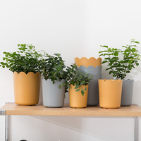 RUIPU Pot Tanaman Rumah Kaca, Pot Plastik Sukulen Resin Gaya Modern Sederhana Nordic dengan Nampan