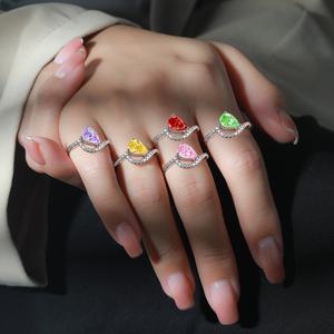 Anillo de Compromiso, Eternidad o Promesa de Joyería Fina, Plata de Ley 925, Anillo de Boda Encantador para Mujer, Anillos de Circonita Cúbica - Product Image 1