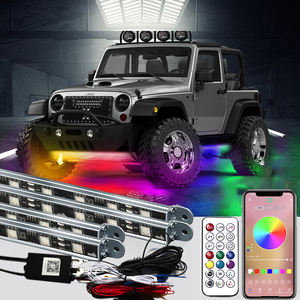 <span class=keywords><strong>Car</strong></span> Underglow Light RGB <span class=keywords><strong>Dream</strong></span> Color Chasing Strip Light Kit 4 PCS luce esterna impermeabile per auto con segnale di svolta di frenata - Product Image 2