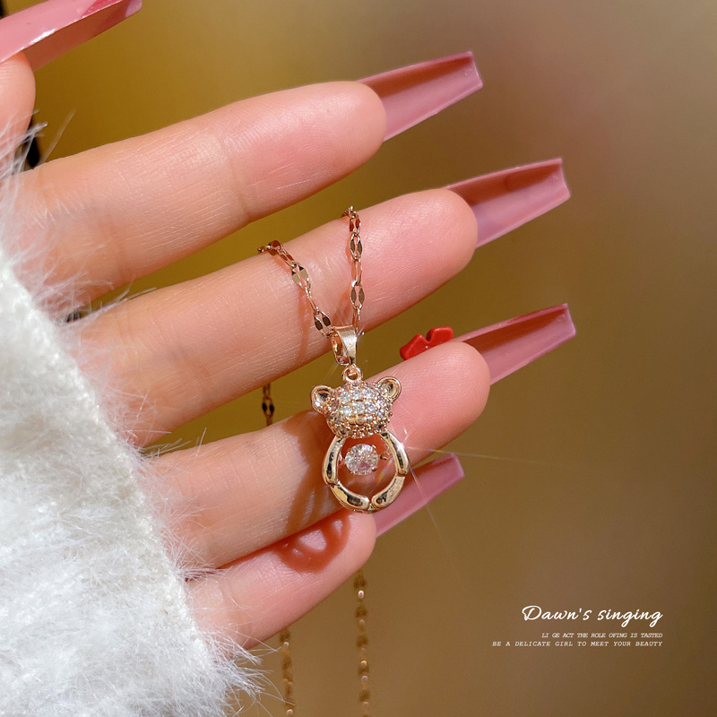 J217 collar de acero titanio colgante de cobre