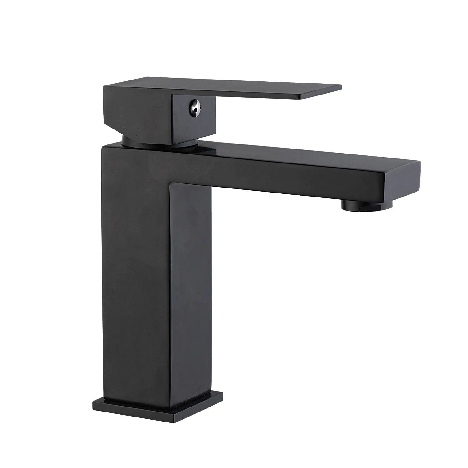 low price matte black sus304 faucet stainless steel single handle square bathroom sink hot and cold water faucet tap matte black