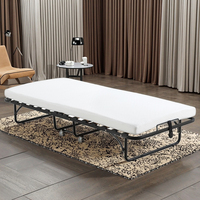Cadre de lit en métal pliable et réglable moderne pour chambre à coucher avec matelas en mousse, montage facile, taille et couleur personnalisables