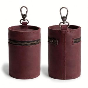 Genuine Leather Coin <b>Pouch</b> Retro Zippered Case Banks Vintage Money Saving Box - Product Image 3