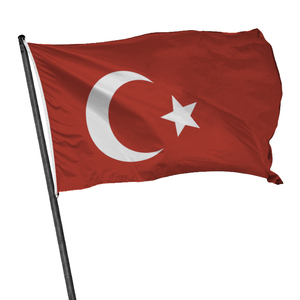 100% Polyester Football Jeu Turkiye Drapeau Drapeau De L'État National Tricoté Polyester Extérieur Haute Qualité Turquie Drapeau Volant Bannière - Product Image 1