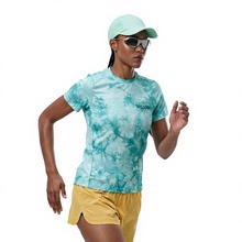 Women's Casual High-Stretch Lightweight Breathable Crew-Neck Short-Sleeve Sports Top 90% Polyester 10% Spandex