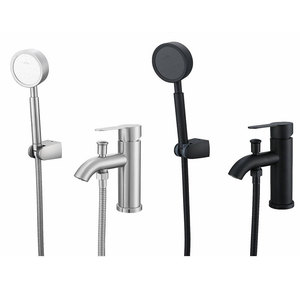 Single Handle Basin Faucet Set Stainless Steel Single Hole <b>Deck</b> Mounted With Shower Head Ceramic Valve Core - Product Image 1