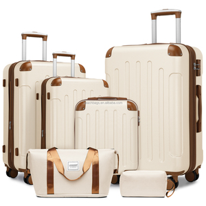 Ensemble de Bagages 6 Pièces de Luxe Personnalisé et Extensible, Conception Multifonctionnelle Offrant un Grand Espace, Matériau ABS avec Roues Pivotantes à 360° et Verrou TSA - Product Image 1